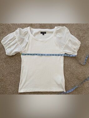 J.Crew Vintage Rib Puff-Sleeve Top in White | Spring 2023